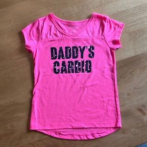 Daddy’s Cardio Neon Pink 5T tee